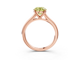 Rose gold Fancy Yellow Round  Cut Solitaire Ring with Cathedral Band and Four-Prong Setting_3