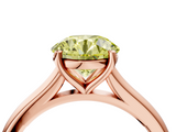 Rose gold Fancy Yellow Round  Cut Solitaire Ring with Cathedral Band and Four-Prong Setting_4