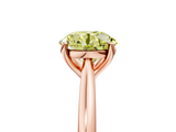 Rose gold Fancy Yellow Round  Cut Solitaire Ring with Cathedral Band and Four-Prong Setting_5