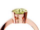 Rose gold Fancy Yellow Round  Cut Solitaire Ring with Four-Prong Setting and Classic Band_4