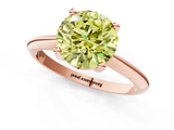 Rose gold Fancy Yellow Round  Cut Solitaire Ring with Four-Prong Setting on a Classic Band_1