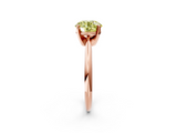 Rose gold Fancy Yellow Round  Cut Solitaire Ring with Four-Prong Setting on a Classic Band_2
