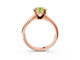 Rose gold Fancy Yellow Round  Cut Solitaire Ring with Four-Prong Setting on a Classic Band_3