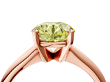 Rose gold Fancy Yellow Round  Cut Solitaire Ring with Four-Prong Setting on a Classic Band_4