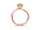 Rose gold Fancy Yellow Round  Cut Solitaire Ring with Thin Band and Four-Prong Setting_3