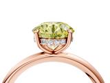 Rose gold Fancy Yellow Round  Cut Solitaire Ring with Thin Band and Four-Prong Setting_4