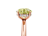 Rose gold Fancy Yellow Round  Cut Solitaire Ring with Thin Band and Four-Prong Setting_5