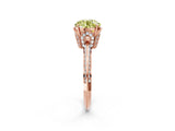 Rose gold Fancy Yellow Round Cut Solitaire Split Shank Pave Diamond Engagement Ring with Four-Prong Setting_2