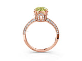 Rose gold Fancy Yellow Round Cut Solitaire Split Shank Pave Diamond Engagement Ring with Four-Prong Setting_27