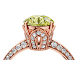 Rose gold Fancy Yellow Round Cut Solitaire Split Shank Pave Diamond Engagement Ring with Four-Prong Setting_28