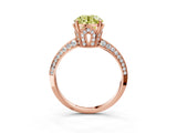 Rose gold Fancy Yellow Round Cut Solitaire Split Shank Pave Diamond Engagement Ring with Four-Prong Setting_3
