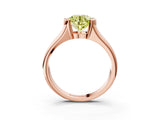 Rose gold Fancy Yellow Round Cut Solitaire Tension Set Diamond Ring with Split Shank Band_3