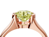 Rose gold Fancy Yellow Round Cut Solitaire Tension Set Diamond Ring with Split Shank Band_4