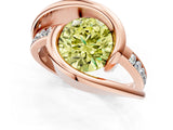 Rose gold Fancy Yellow Round Cut Solitaire Tension-Set Diamond Split Shank Ring_1