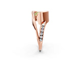 Rose gold Fancy Yellow Round Cut Solitaire Tension-Set Diamond Split Shank Ring_2