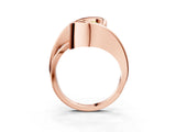 Rose gold Fancy Yellow Round Cut Solitaire Tension-Set Diamond Split Shank Ring_3