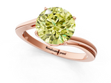 Rose gold Fancy Yellow Round  Cut Solitaire Twist Band Ring with Four-Prong Setting_1
