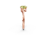 Rose gold Fancy Yellow Round  Cut Solitaire Twist Band Ring with Four-Prong Setting_2