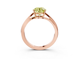 Rose gold Fancy Yellow Round  Cut Solitaire Twist Band Ring with Four-Prong Setting_3