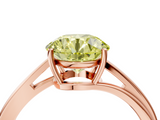 Rose gold Fancy Yellow Round  Cut Solitaire Twist Band Ring with Four-Prong Setting_4