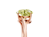 Rose gold Fancy Yellow Round  Cut Solitaire Twist Band Ring with Four-Prong Setting_5