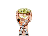 Rose gold Fancy Yellow Round Cut Solitaire Twist Pave Diamond Engagement Ring with Prong Setting_29