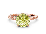 Rose gold Fancy Yellow Round  Cut Solitaire Twisted Band with Four-Prong Setting_29