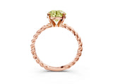 Rose gold Fancy Yellow Round  Cut Solitaire Twisted Band with Four-Prong Setting_32