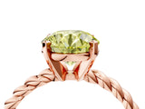 Rose gold Fancy Yellow Round  Cut Solitaire Twisted Band with Four-Prong Setting_33