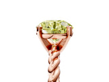 Rose gold Fancy Yellow Round  Cut Solitaire Twisted Band with Four-Prong Setting_34