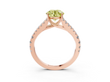Rose gold Fancy Yellow Round  Cut Split Shank Pave Diamond Engagement Ring with Four-Prong Setting_3