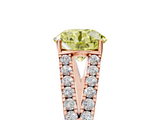 Rose gold Fancy Yellow Round  Cut Split Shank Pave Diamond Engagement Ring with Four-Prong Setting_5