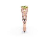 Rose gold Fancy Yellow Round  Cut Split Shank Pave Diamond Ring with Four-Prong Setting_2