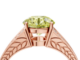 Rose gold Fancy Yellow Round  Cut Split Shank Pave Diamond Ring with Four-Prong Setting_4