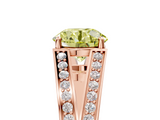 Rose gold Fancy Yellow Round  Cut Split Shank Pave Diamond Ring with Four-Prong Setting_5
