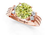 Rose gold Fancy Yellow Round  Cut Three-Stone Channel Set Ring with Bar Prongs_1