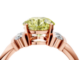 Rose gold Fancy Yellow Round  Cut Three-Stone Channel Set Ring with Bar Prongs_4