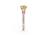 Rose gold Fancy Yellow Round  Cut Three-Stone Diamond Pavé Band with Prong Setting_2