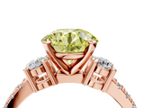 Rose gold Fancy Yellow Round  Cut Three-Stone Diamond Pavé Band with Prong Setting_4