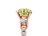 Rose gold Fancy Yellow Round  Cut Three-Stone Diamond Pavé Band with Prong Setting_5
