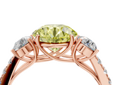 Rose gold Fancy Yellow Round  Cut Three-Stone Diamond Pave Band with Prong Setting_21