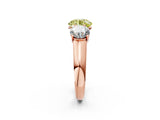 Rose gold Fancy Yellow Round Cut Three-Stone Diamond Ring with Prong Setting on a Classic Band_14