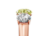Rose gold Fancy Yellow Round Cut Three-Stone Diamond Ring with Prong Setting on a Classic Band_17