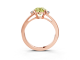 Rose gold Fancy Yellow Round  Cut Three-Stone Solitaire Ring with Round Accent Diamonds and Four-Prong Setting_3