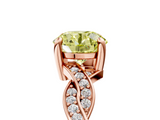 Rose gold Fancy Yellow Round  Cut Twisted Pavé Band Solitaire Ring with Four-Prong Setting_5