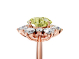 Rose gold Fancy Yellow Round  Diamond Cluster Halo Ring with Solitaire Band and Four-Prong Setting_5