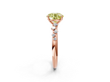 Rose gold Fancy Yellow Round  Diamond Cluster Prong-Set Solitaire Ring_2