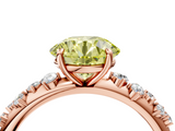 Rose gold Fancy Yellow Round  Diamond Cluster Prong-Set Solitaire Ring_4