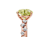 Rose gold Fancy Yellow Round  Diamond Cluster Prong-Set Solitaire Ring_5
