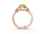 Rose gold Fancy Yellow Round  Diamond Floral Cluster Ring with Solitaire Band and Prong Setting_3